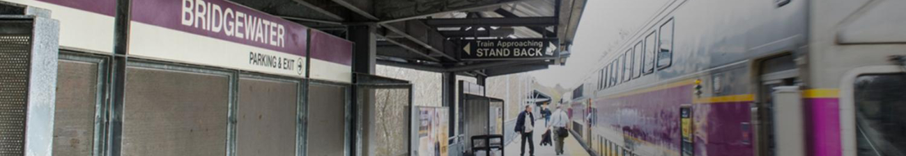 The commuter rail station on campus