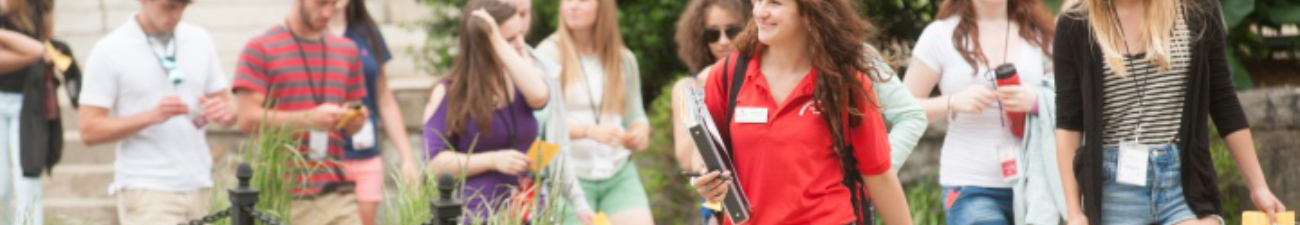 Student leading a tour